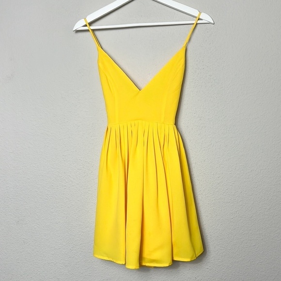 NWT NBD Sunshine & Rainbows Yellow Mini Dress - Picture 3 of 9